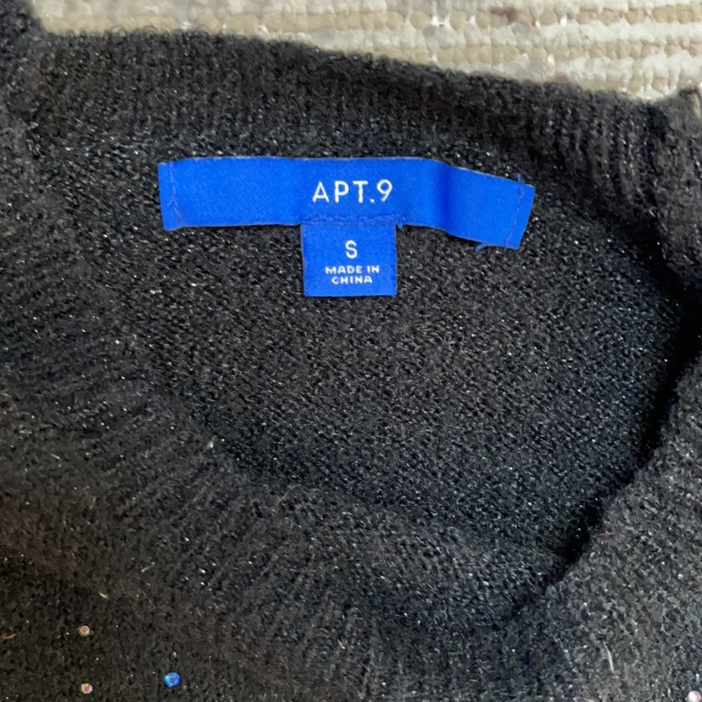 Apt 9 Black Sequin Sweater - Small - image 7
